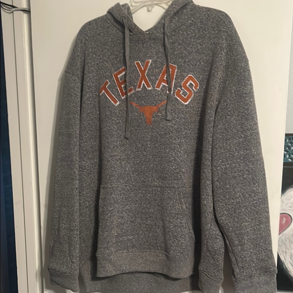 Gray and Orange Texas Hoodie with Front Logo Men’s or Women’s
